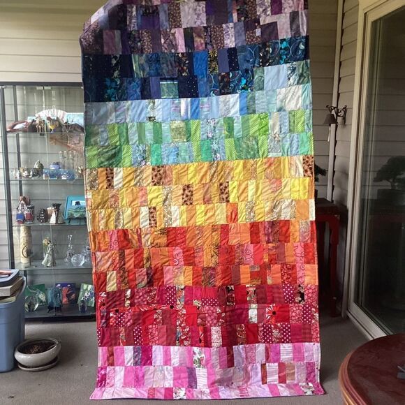 NWT Hand Crafted Colorful Patchwork Quilt in Generous Size - Picture 3 of 15